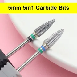 1Pcs 5MM Mini 5in1 Nagel Bohrer Bits, 3/32 