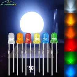 100?1000 x 3 mm Kugelbirne, LED, weiß, grün, gelb, blau, weiß, rot, ultrahelle Leuchtdiode, runder Kopf mit kurzen Kantenfüßen