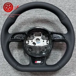 Hochwertiges Leder-Lenkrad mit schwarzer Linie für Audi A3 A5 A4 A4L RS3 RS4 RS5 S4 S5 B8 B8.5 Autolenkrad