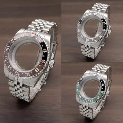 40mm Sub GMT NH35 Gehäuse Jubile Edelstahlarmband Saphirglas für Seik Mod Zubehör NH35 NH36 NH34 Uhrwerk Uhrengehäuse
