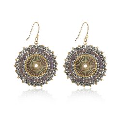 Boho-Perlenohrringe für Frauen, Kristall-Rocailles, handgefertigte runde Tropfenohrringe, Vintage-Schmuck, Geschenk, Modeaccessoires