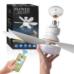 30W/40W Deckenventilator mit Fernbedienung und LED-Licht, E27-Fassung, Intelligenter Geräuscharmer Deckenventilator für Schlafzimmer und Wohnzimmer