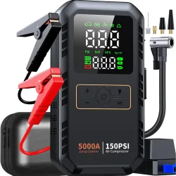 4-IN-1 Auto-Starthilfe mit Luftkompressor Peak 5000A Auto-Batterie-Booster 150 PSI Luftpumpe Tragbare Power Bank Reifenfüller