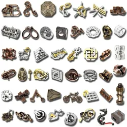 Vielfältige Denkspiele aus Metall zum Auseinandernehmen, Entwirrungsspiele, Lernspielzeug, Logiktraining, IQ-Challenge für Erwachsene und Kinder