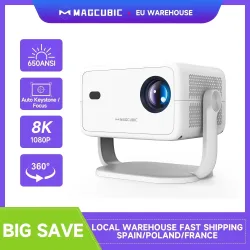 Magcubic Native 1080P 650ANSI 8K Android14 L018 Projektor mit automatischer Keystone-Korrekturfokus Wifi6 BT5.4 Tragbarer Film im Freien
