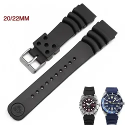 JBAILI, 18mm 20mm 22mm Silikonarmband für Seiko Uhrenarmband Herren Damen Sport Wasserdichtes Tauch-Gummi-Armband Zubehör