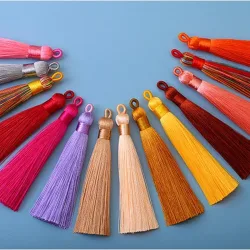 2/5/10PCS 8cm Polyester Seide Quaste Vertikale Quaste Dekoration Handwerk DIY Schmuck Hause Dekoration Nähen vorhang Zubehör