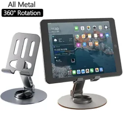 1/2PCS Universal Vollmetall Aluminium 360 °   Drehbarer Handyhalter - Faltbares Doppelwellen-Design, Stabile Rutschfeste Halterung
