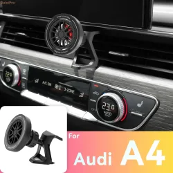 Maßgefertigte Magnetische Handyhalterung mit Luftstromkühlung für Audi A4 B9 2017-2024 2025, 360° Drehbar °   Schwenkbare Armaturenbrett-Halterungsbasis