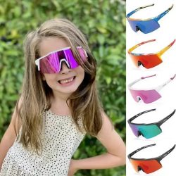Kapvoe Kinder-Radsport-Sonnenbrille im Alter von 8?15 Jahren, Baseball, Laufen, Kinderbrille, UV400, Sport, Reiten, Fahrradbrille