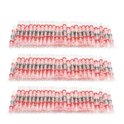 50/100/500/1000PCS Wasserdichte Solder Dichtung Hülse Splice Terminals Kupfer Schrumpf Elektrische Draht Butt Stecker AWG22-18 rot