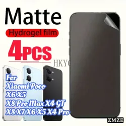4 Stück matte, mattierte Hydrogel-Folien für Xiaomi POCO X8 X7 X6 X5 X4 Pro, weiche Folie für POCO X8 Pro Max X6 X5 X4 GT Displayschutzfolie