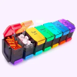 Extra großer, wöchentlicher Pillen-Organizer, 2-mal am Tag, am Pm, 7 Tage, übergroßer täglicher Vitamin-Organizer, Pillenbehälter, Medikamentenhalter