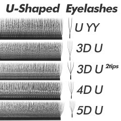 GLAMLASH U-Form YY 3DW Falsche Wimpern UYY UY U3DW U5DW Wimpernverlängerung Handgewebte Einzelwimpern