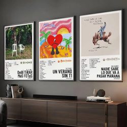 Sänger B-Bad B-BunnyS Poster Klebrige Wandkunst Druck Wasserdicht Zuhause Wohnzimmer Schlafzimmer Bar Ästhetisches Dekor