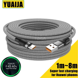 5 Meter USB Typ C Super Schnell ladekabel für Huawei USB C 3m 8 Meter verlängertes Ladekabel für Samsung Xiaomi Kamera Oneplus