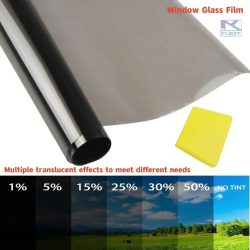 KKJOY 3Mx50CM VLT Schwarze Auto- und Hausfensterfolie Perlglanz-Finish Solar-UV-Schutz Einfach zu Klebende UV-Blockierende Aufkleber