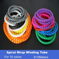 5/10m Kabelorganisator Rohrschutz 8mm ~ 16mm Flexibler Spiralwickel Kabelschutz Drahtschutz Kabelummantelung Schutzhülle