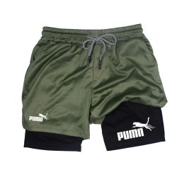 Sommer atmungsaktive Zwei-in-Eins-Doppelschicht-Shorts elastische Kompressionsshorts für Herren schnell trocknende multifunktionale Shorts M-3XL