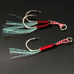 Cast Jig Assist Haken 10 Teile/los High Carbon Stahl Winkel Stacheldraht Gewinde Feder See Angelgerät Langsam Jigging Meer Pesca Angelhaken