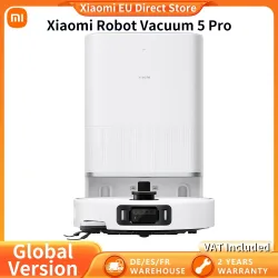 Xiaomi, Globale Version Xiaomi Robot Vacuum 5 Pro (X20+-Upgrade) AI-Kamera-Identifizierung 200 Arten von Hinderniserkennung Heben und niedrigen LDS reinigen und tief in niedrigen Räumen HD-Video Einweganrufe