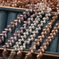 Neue 5-6mm Reis Perle Natürliche Süßwasser Reis Perle Halskette Perlen Diy Zubehör Schmuck Machen