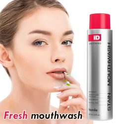 Hismile ID Whitening Stain Mundwasser 237ml Langanhaltender frischer Atem Reinigt Flecken und Plaque Hellt die Zähne auf Pflegt die Zahnfleisch