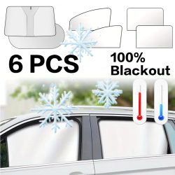 100er Verdunkelungs-Sonnenschutz für die Windschutzscheibe, Auto-Sonnenschutz, Sonnenschutz-Abdeckungen, Sommer, magnetisches Seitenfenster, UV-Schutz vorne und hinten