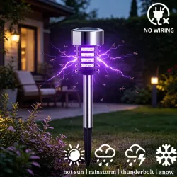 Solarbetriebener Insektenvernichter, wasserdicht, elektrische Mückenfalle, UV-Fliegenfalle für Garten, Terrasse, Hof, Camping, Insektenbekämpfungslampe
