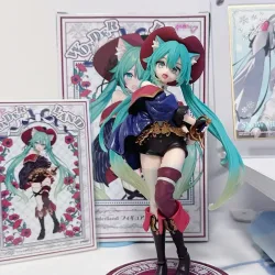 Hatsune Miku Desktop Niedliche Actionfigur Märchenwunderland Miku Mäusekatzchen Anime-Figur Kawaii Mädchen-Modell Spielzeug Entzückende Dekoration