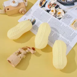 Erdnuss-Stressball - Knusprig und weich mit butterartigem Gefühl, ASMR sensorisches Anti-Stress-Fidget-Geschenk für Kinder & Erwachsene, Quietschspielzeug für Haustiere