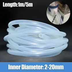 1/5 Meter Silikonschlauch Hochtemperatur Ungiftig Lebensmittelqualität Klare Transparente Rohr 2 5 6 7 8 10 für Wasserhahn Aquarium Gartenrohr