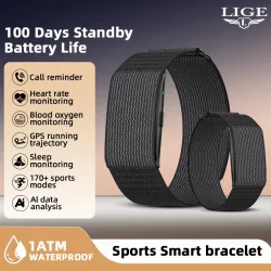 LIGE NO Screen Smart-Armbänder mit Herzfrequenz, Schlaf-AI-Gesundheitsmonitor, Bericht, Smart-Armband, eingehende Anrufbenachrichtigung, Uhren