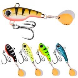 1 stücke Neue Ankunft Metall VIB Angeln Locken 5g-25g Spinner Sinking Rotierenden Löffel Pin Crankbait Doppel pailletten Köder Angelgerät