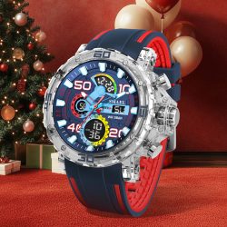 SMAEL 8136 50M wasserdichte Militäruhr für Herren ? LED-Hintergrundbeleuchtung, Alarm, Chronograph, Stoppuhr, stoßfest, für den Außenbereich