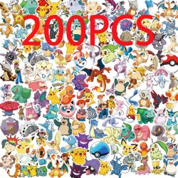 50/100/200 Stück Pokemon Anime Aufkleber Pikachu Kawaii Aufkleber Laptop Koffer Skateboard Gitarre Telefon Cartoon Kind Geschenk Spielzeug
