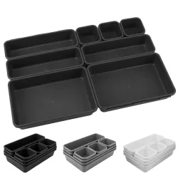 8 teil/satz Lagerung Schublade Lagerung Box Kleinigkeiten Schmuck Halter Make-Up Organizer Box Küche Badezimmer Lagerung Tabletts Schrank Abdeckung