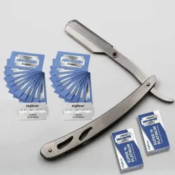 Vintage Rasiermesser Edelstahl Klappmesserhalter Herren Gesichtsrasierer Friseur-Rasierwerkzeug