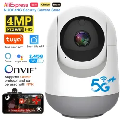 4MP Tuya WLAN-Kamera, 2,4/5G Dual-Band Innen-WLAN-IP-Kamera mit KI-Erkennung & Auto-Tracking, Smart Home Sicherheits-Babymonitor