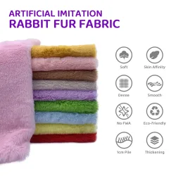 Größe 50 x 50 cm, imitiert Kaninchenfell-Plüschstoff, verdicktes Polyester, künstliche Wolle, Puppe, Baumwollpuppenmaterial, dekorative Polsterung