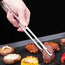 Lange Küchenzange aus Edelstahl, rutschfest, hitzebeständig, Grillzange für Steak, Meeresfrüchte, Buffet, Salat, Kochutensilien