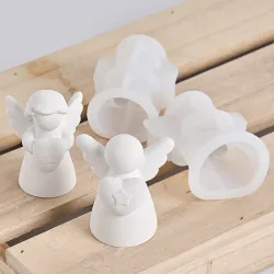 Herz Flügel Engel Silikon Duftkerze Form DIY Mädchen Skulptur Gips Home Decor handgemachte menschliche Harz Form für Geburtstagsgeschenke