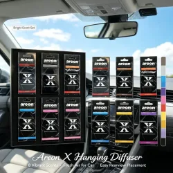 Areon X Version Gemischter Duft Hängender Auto-Lufterfrischer, Sortierte Duftpapiertücher für Auto und Zuhause, Packung mit 8 bis 216 gemischten Stück.