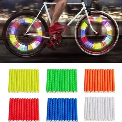Fahrrad-Speichen Reflektierende Aufkleber Warnstreifen 12 Stück MTB Bike Reflektierende Halterung Clip Rad-Speichen Reflektorstreifen