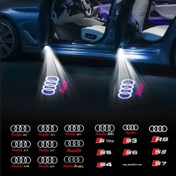 2 Stück LED Auto-Einstiegsbeleuchtung mit Logo-Projektion für AUDI Q3 Q5 Q7 A4L RS TT S3 S5 S6 Quattro Sline A6L A3 A5 A7 A8L