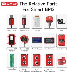 Daly Smart BMS Zubehör WIFI Bluetooth USB zu UART RS485 Kabel CANBUS Power Board Touch LCD Bildschirm 3s 4s 10s 13s 14s BMS