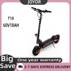 JOYOR T10 Erwachsenen-Elektroroller mit Doppelmotor, 60V18AH Akku, Geländetauglich, 10-Zoll-Reifen, Faltbarer E-Scooter für Unwegsames Gelände