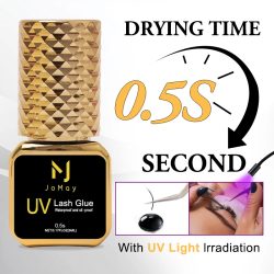 JOMAY 0,5 Sek. Wimpernverlängerungskleber Schwarz Schnell trocknender UV-Wimpernkleber Schwarzer Wimpernkleber Wimpernentferner für UV-Wimpernverlängerung