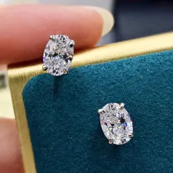 CAOSHI Einfache glänzende ovale CZ-Ohrringe für Damen, anmutige Dame, vielseitige Accessoires, klassische Eleganz, Damenschmuck