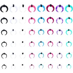 Florideco 4G-14G Acryl Septum Stretching Kit Septum Ring Septum Gauge Kit Piercing Schmuck zum Dehnen durchbohrter Nasenohr